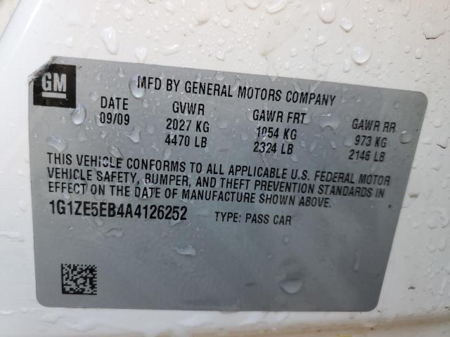 1G1ZE5EB4A4126252 - 2010 CHEVROLET MALIBU LTZ თეთრი ფოტო 12