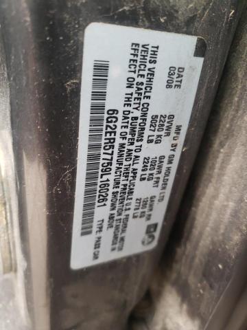 6G2ER57759L160261 - 2009 PONTIAC G8 CHARCOAL photo 12