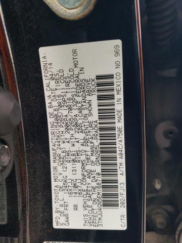 3TMJU4GN5EM168710 - 2014 TOYOTA TACOMA DOUBLE CAB PRERUNNER BLACK photo 12