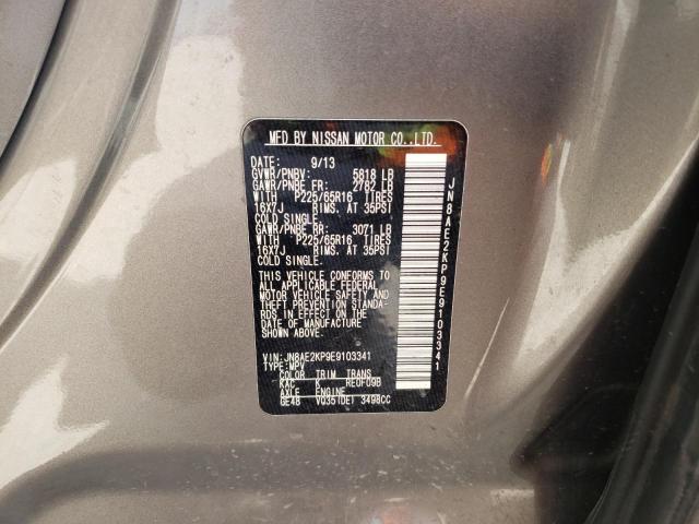 JN8AE2KP9E9103341 - 2014 NISSAN QUEST S GRAY photo 13