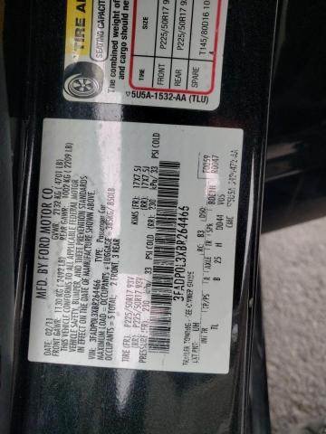 3FADP0L3XBR264466 - 2011 FORD FUSION HYBRID BLACK photo 12