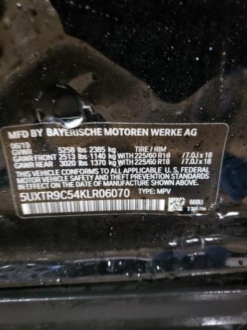 5UXTR9C54KLR06070 - 2019 BMW X3 XDRIVE30I BLACK photo 12