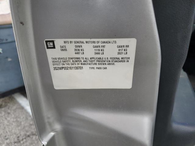 2G2WP552161139701 - 2006 PONTIAC GRAND PRIX 银色 照片 12