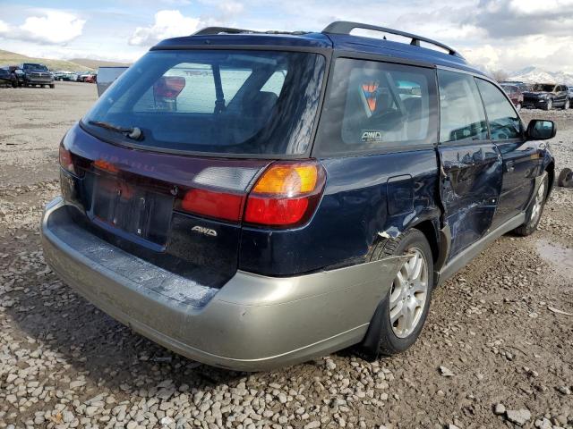 4S3BH665227625999 - 2002 SUBARU LEGACY OUTBACK BLUE photo 3