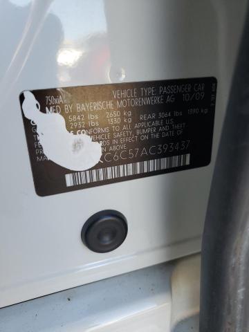 WBAKC6C57AC393437 - 2010 BMW 750 I XDRIVE WHITE photo 12