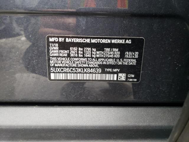5UXCR6C53KLK84639 - 2019 BMW X5 XDRIVE40I GRAY photo 13