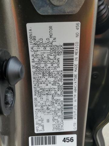 3TMJU4GN3AM096349 - 2010 TOYOTA TACOMA DOUBLE CAB PRERUNNER BROWN photo 13