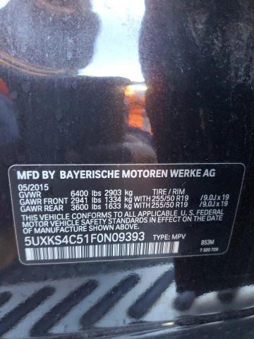 5UXKS4C51F0N09393 - 2015 BMW X5 XDRIVE35D BLACK photo 13