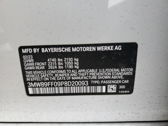 3MW89FF09P8D20093 - 2023 BMW 330XI WHITE photo 12