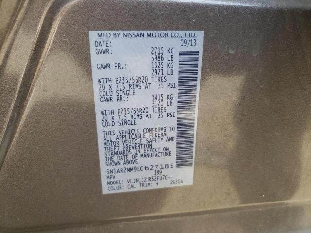 5N1AR2MM9EC627185 - 2014 NISSAN PATHFINDER S 棕色 照片 14