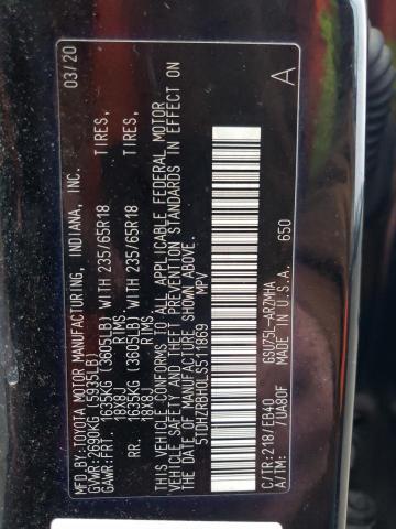 5TDHZRBH0LS511869 - 2020 TOYOTA HIGHLANDER XLE 蓝色 照片 13