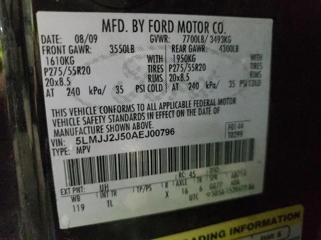 5LMJJ2J50AEJ00796 - 2010 LINCOLN NAVIGATOR 黑色 照片 13