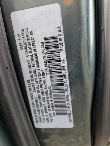 4S3BH675116605472 - 2001 SUBARU LEGACY OUTBACK AWP 双色 照片 12