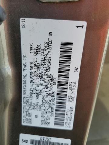 5TFRM5F10CX039935 - 2012 TOYOTA TUNDRA DOUBLE CAB SR5 GRAY photo 12