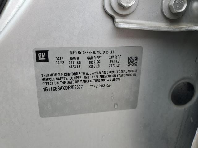 1G11C5SAXDF259377 - 2013 CHEVROLET MALIBU 1LT Күміс фото 12