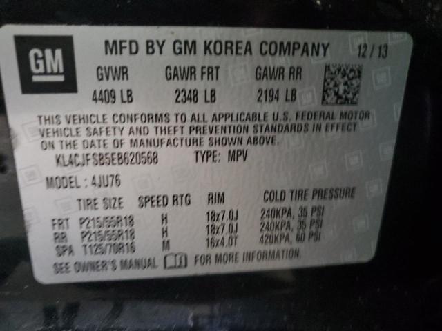 KL4CJFSB5EB620568 - 2014 BUICK ENCORE CONVENIENCE Graphite photo 14