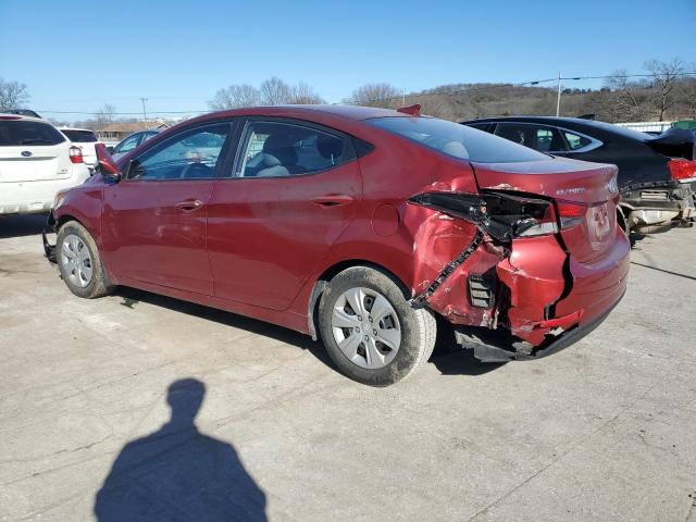 5NPDH4AE9GH775759 - 2016 HYUNDAI ELANTRA SE RED photo 2