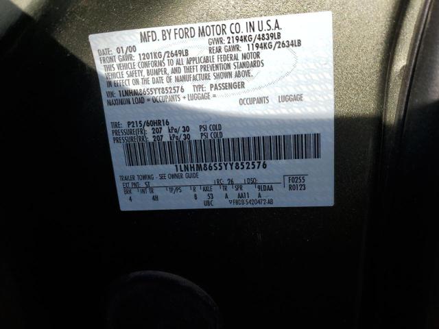 1LNHM86S5YY852576 - 2000 LINCOLN LS GREEN photo 12