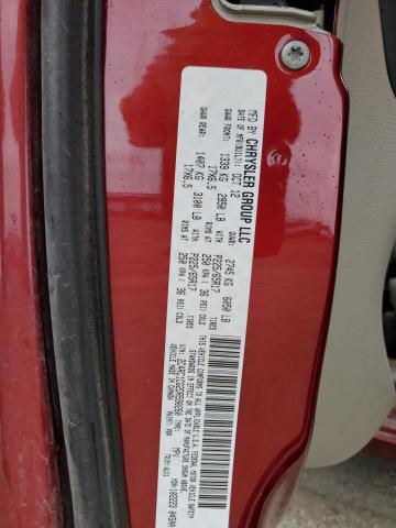 2C4RC1CG2DR590260 - 2013 CHRYSLER TOWN & COU TOURING L MAROON photo 12