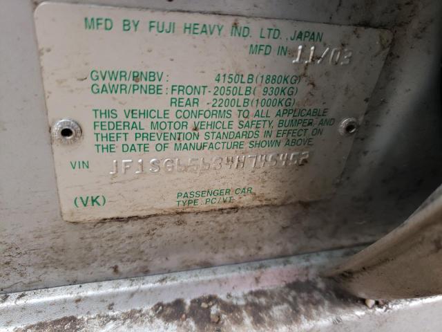 JF1SG65684H745452 - 2004 SUBARU FORESTER 2.5XS Күміс фото 12