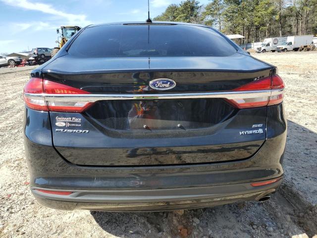 3FA6P0LUXJR174444 - 2018 FORD FUSION SE HYBRID BLACK photo 6