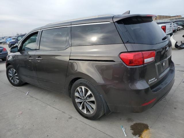 KNDMC5C14F6048634 - 2015 KIA SEDONA EX BROWN photo 2