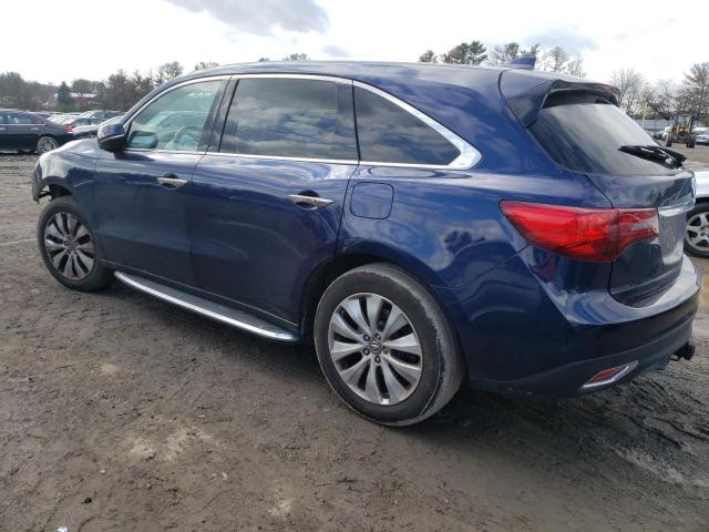 5FRYD4H49EB037609 - 2014 ACURA MDX TECHNOLOGY BLUE photo 2