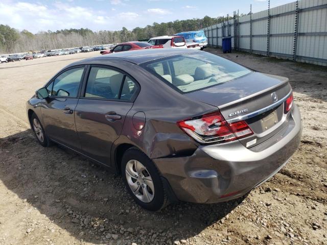 19XFB2F59DE082164 - 2013 HONDA CIVIC LX GRAY photo 2