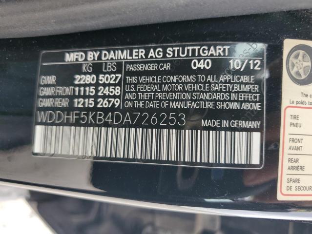 WDDHF5KB4DA726253 - 2013 MERCEDES-BENZ E 350 BLACK photo 12