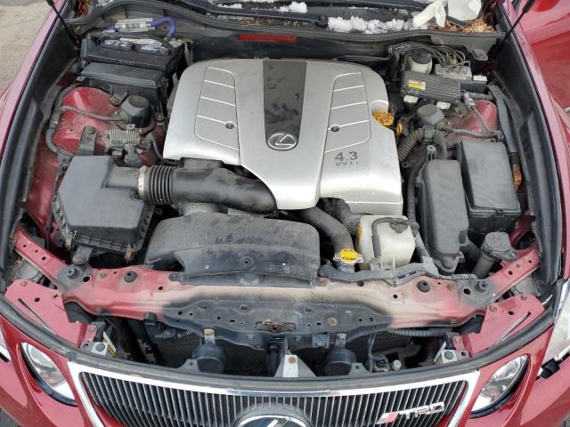 JTHBN96S565005213 - 2006 LEXUS GS 430 RED photo 11