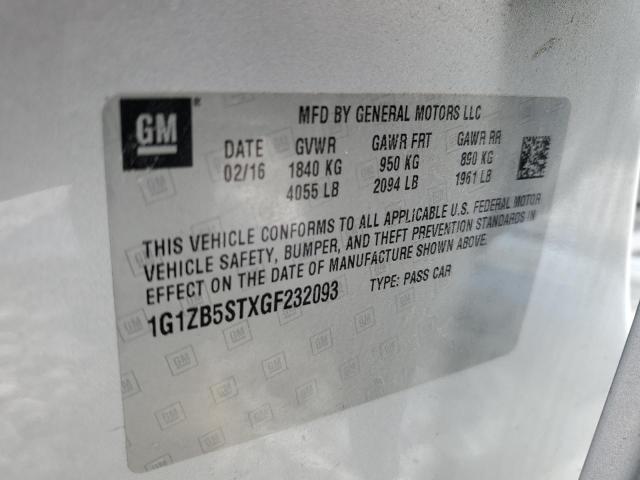 1G1ZB5STXGF232093 - 2016 CHEVROLET MALIBU LS SILVER photo 12