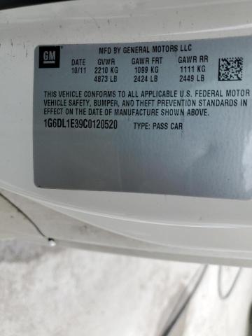 1G6DL1E39C0120520 - 2012 CADILLAC CTS PERFORMANCE COLLECTION Beyaz fotoğraf 12