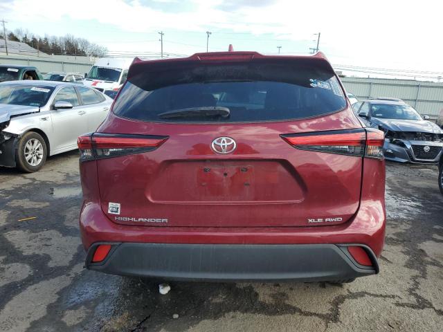 5TDGZRBH8MS132650 - 2021 TOYOTA HIGHLANDER XLE RED photo 6