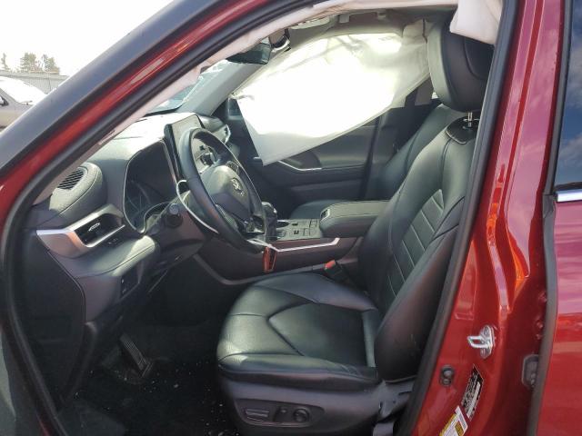 5TDGZRBH8MS132650 - 2021 TOYOTA HIGHLANDER XLE RED photo 7
