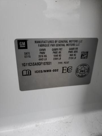 1G11C5SA8GF107831 - 2016 CHEVROLET MALIBU LIM LT WHITE photo 12