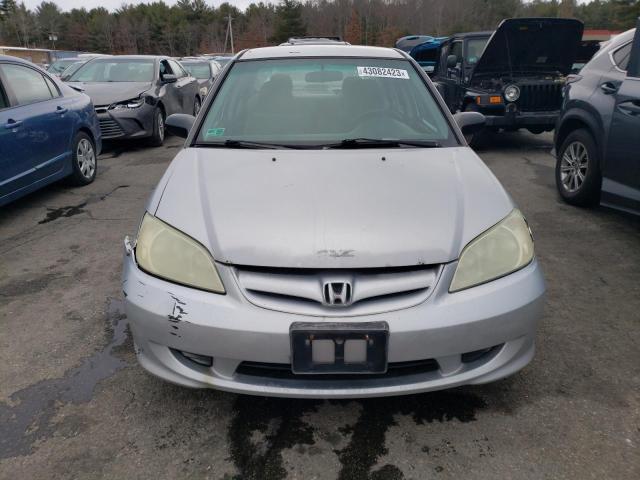 1HGES16324L007433 - 2004 HONDA CIVIC DX VP SILVER photo 5