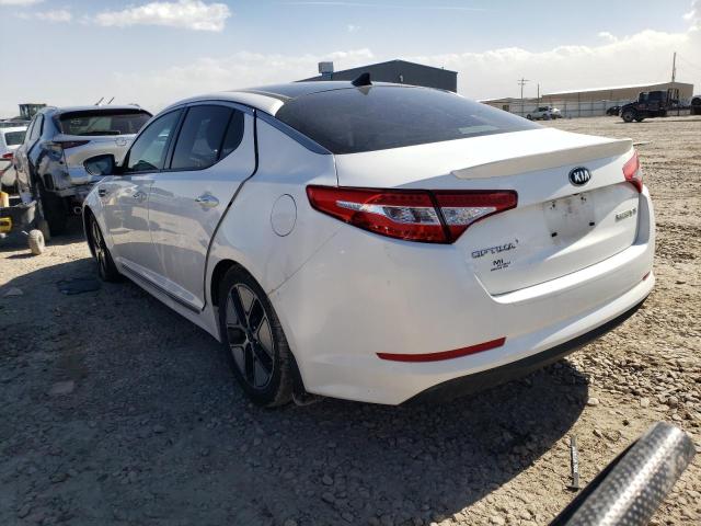 KNAGM4AD9D5058108 - 2013 KIA OPTIMA HYBRID WHITE photo 2