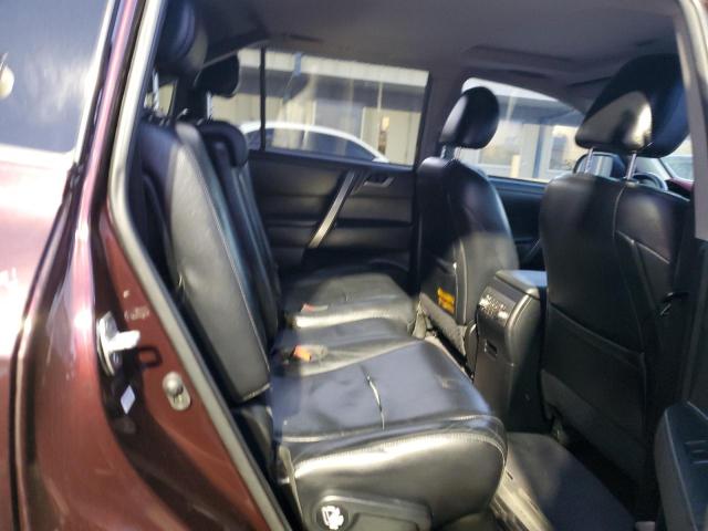 5TDZK3EH0CS064316 - 2012 TOYOTA HIGHLANDER BASE Bordeaux photo 10
