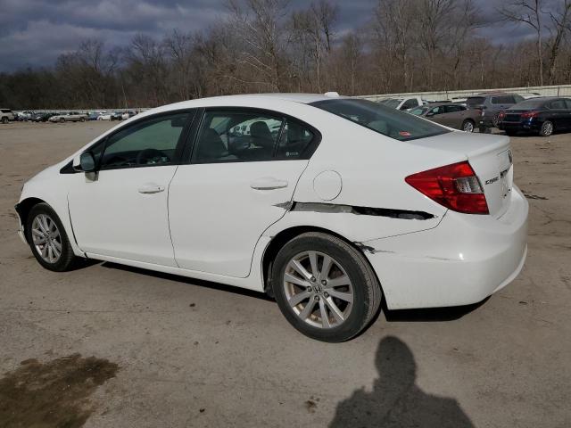 19XFB2F81CE071054 - 2012 HONDA CIVIC EX WHITE photo 2