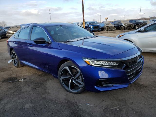 1HGCV2F39NA003378 - 2022 HONDA ACCORD SPORT BLUE photo 4