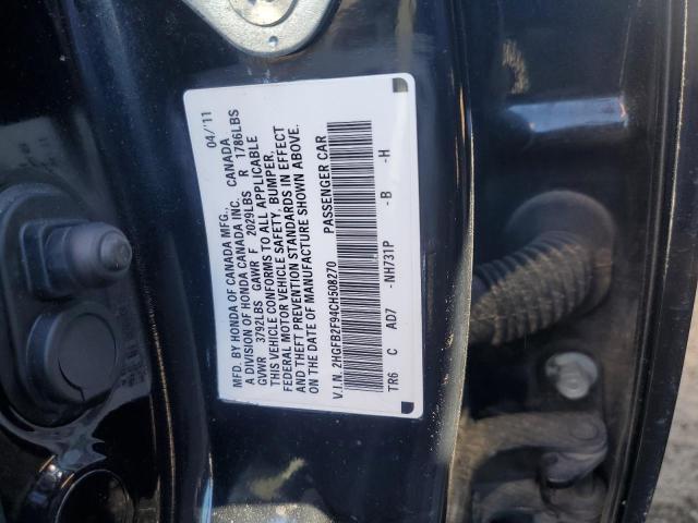 2HGFB2F94CH508270 - 2012 HONDA CIVIC EXL BLACK photo 12