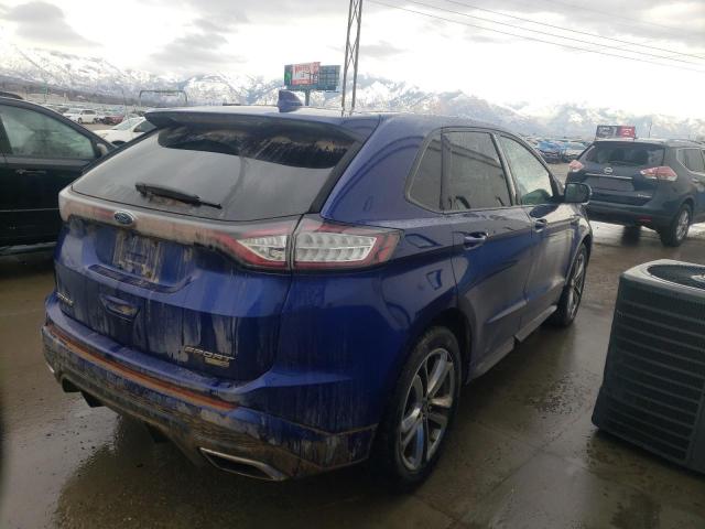 2FMTK4AP1FBB00220 - 2015 FORD EDGE SPORT BLUE photo 3