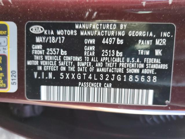 5XXGT4L32JG185638 - 2018 KIA OPTIMA LX BURGUNDY photo 12