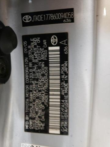 JTKDE177860094058 - 2006 TOYOTA SCION TC 银色 照片 12