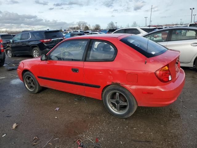 KMHCF35C53U243683 - 2003 HYUNDAI ACCENT L RED photo 2