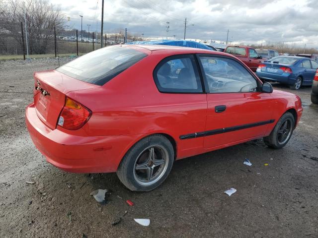 KMHCF35C53U243683 - 2003 HYUNDAI ACCENT L RED photo 3