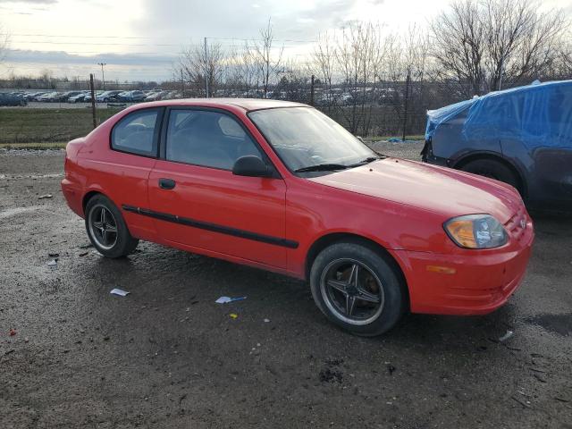 KMHCF35C53U243683 - 2003 HYUNDAI ACCENT L RED photo 4