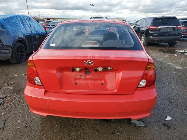 KMHCF35C53U243683 - 2003 HYUNDAI ACCENT L RED photo 6