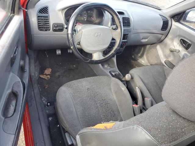 KMHCF35C53U243683 - 2003 HYUNDAI ACCENT L RED photo 8