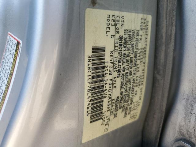 3N1BC1CP7BL474616 - 2011 NISSAN VERSA S SILVER photo 13